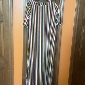 Striped Multicolor Maxi Dress